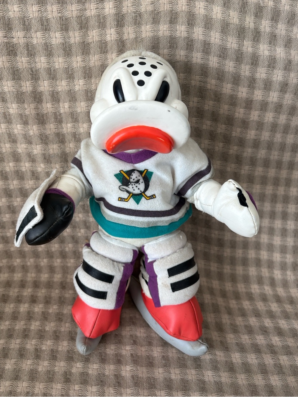 VINTAGE 1990S RUSS ANAHEIM MIGHTY DUCKS GOALIE 13" PLUSH